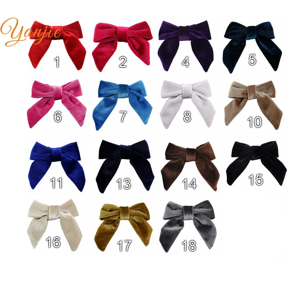 Аксессуары для волос сделай сам бархатный матросский бантик 4 дюйма вечеринки 2020