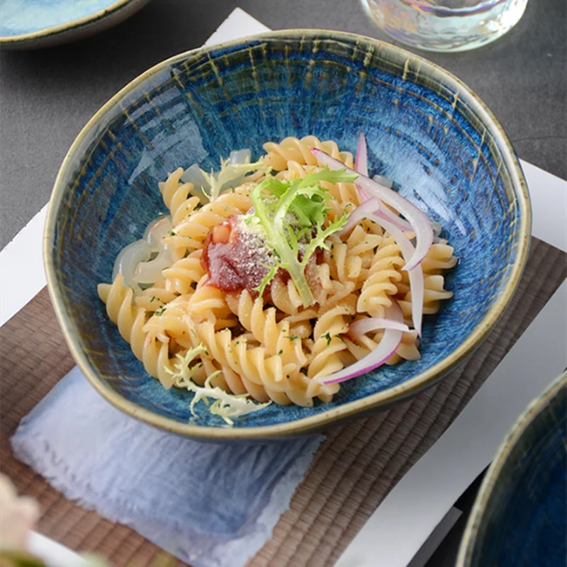 Рамен неправильной формы в японском стиле лапша рамен чаша для риса зерна салата