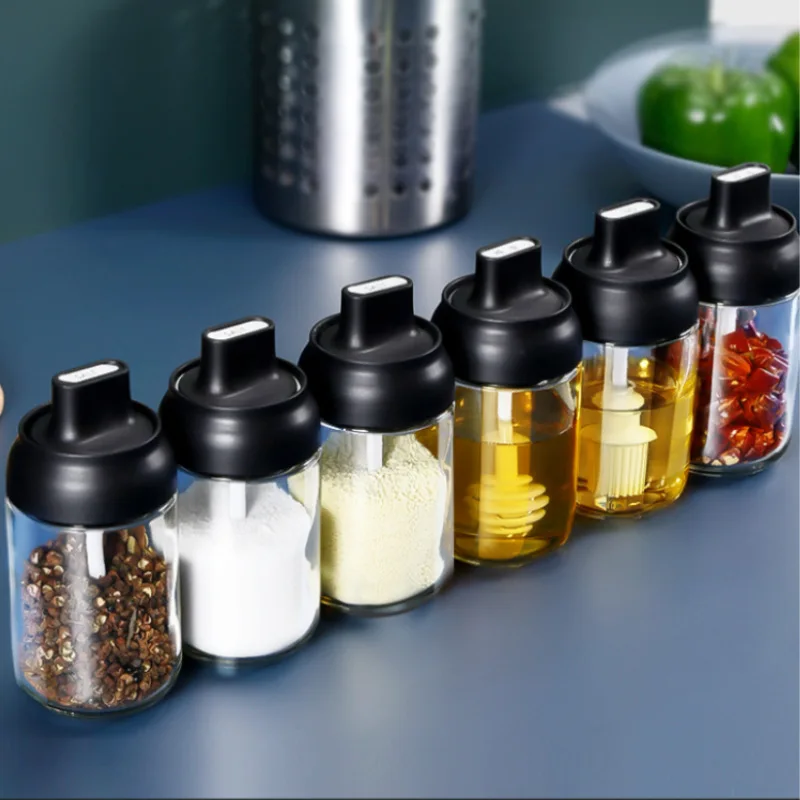 

Moisture proof glass household condiment can kitchen leak proof condiment box condiment box storage set kitchen condiment