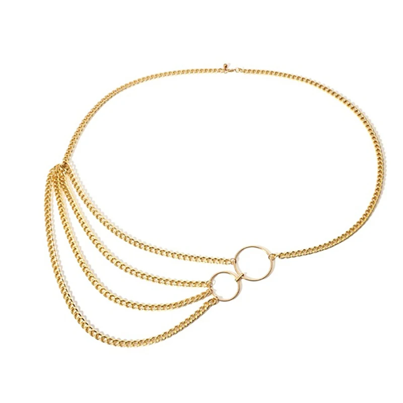 

Women Retro Gold Belts Waistbands All-match Multilayer Long Tassel For Party Dress Waist Chain Coin Pendant Belts