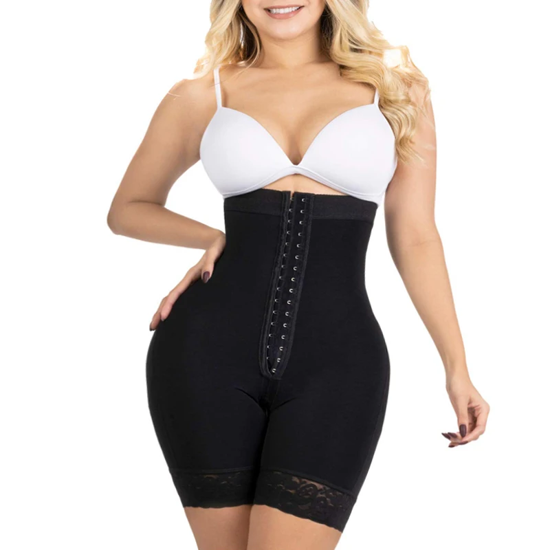 

Front Closure High Waisted Shapewear Tummy And Waist Control Shorts for Women Lace Sexy Reductive Fajas