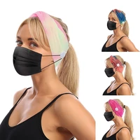european beauty new color cross cotton ins wind mask button narrow headband yoga sports headband