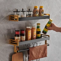kitchen spice jar rack cabinet shelf wall mounted shower shelf shampoo storage rack with towel holder hooks bathroom accessories