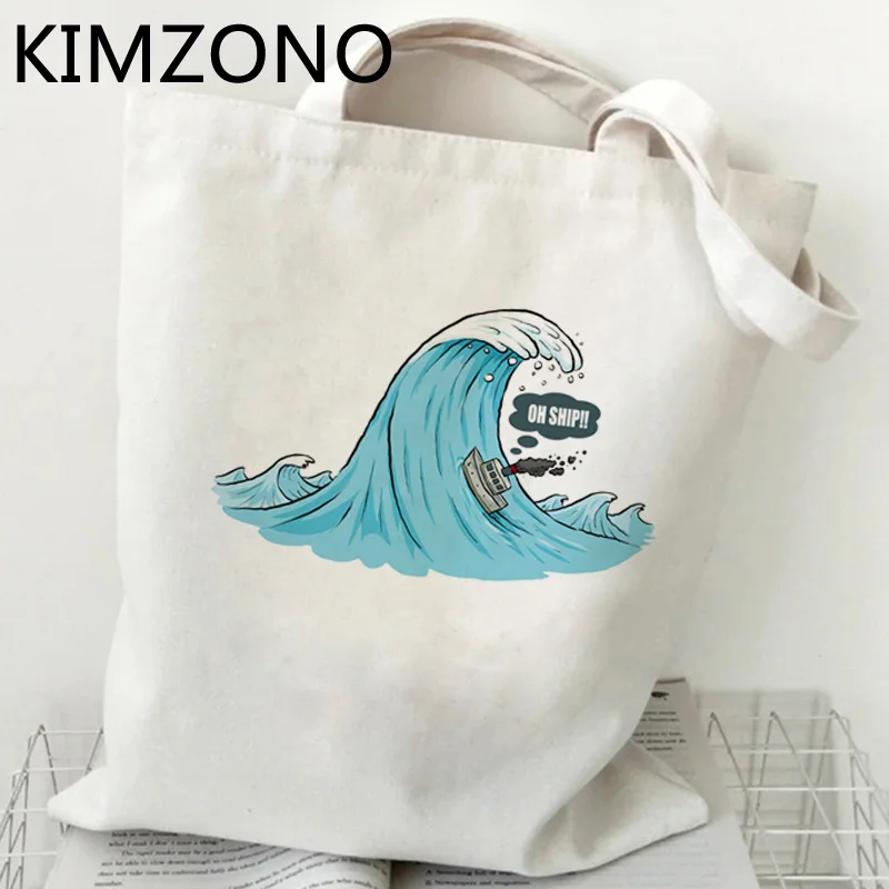 

Vaporwave the Great Wave shopping ручная сумка для шоппинга shopper eco bag, тканевая сумка для покупок