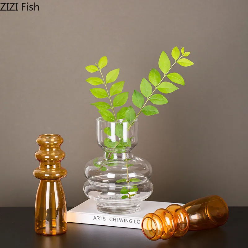 Минималистичная прозрачная стеклянная ваза на спирали цветочные горшки для