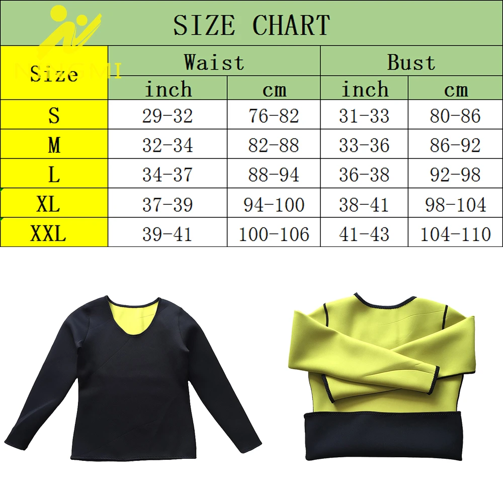 NINGMI Waist Trainer Shapewear Women Sweat Neoprene Hot Slimming Sauna Vest Shirt Long Sleeve Tummy Control Body Shaper Tops | Спорт и
