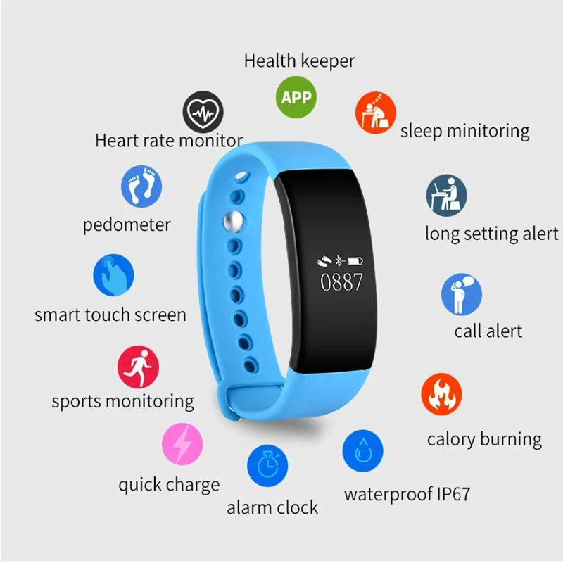 

WWOOR Top Brand Women Smart Watch Heart Rate Fitness Tracker IP67 Waterproof Sports Smart Bracelet For Android Relogio Feminino