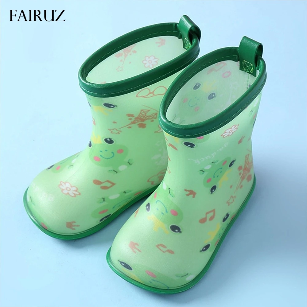 

Rain Boots for Baby Boots Waterproof Rain Boots for Children PVC Rubber Colorful Cute Cartoon Kids Shoes Breathable Water Shoes