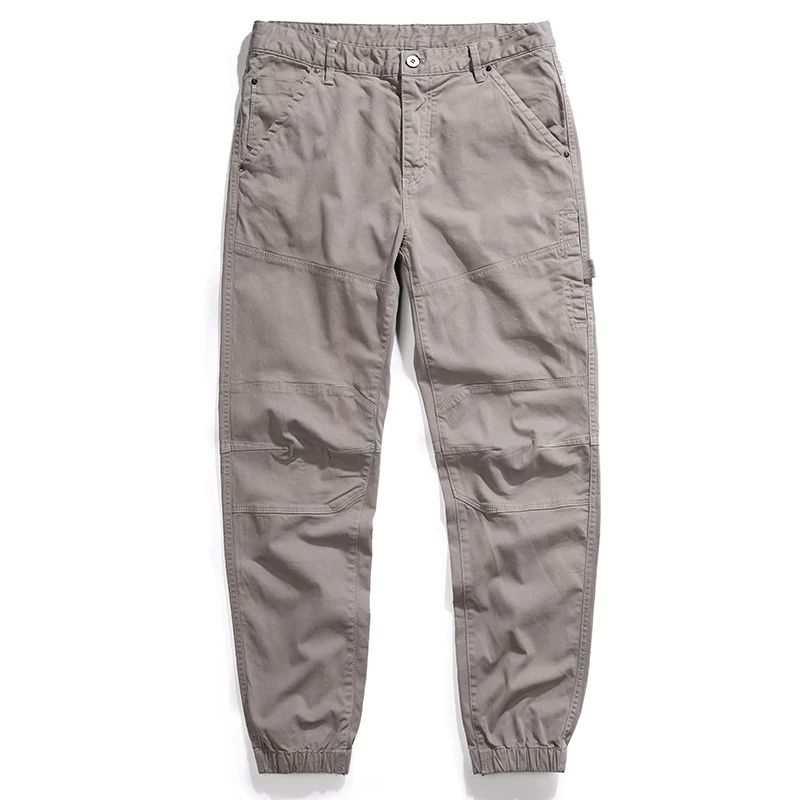 Korean Style Fashion Men Jeans Slim Fit Spliced Designer Casual Cargo Pants Men Overalls Streetwear Hip Hop Joggers Trousers