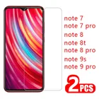 Закаленное стекло для Xiaomi Redmi Note 9Pro, 9s, Note 8, 8 t, Note 9, 9 pro, Xiaomi Ksio mi, Redmi Note 9s, 7Pro, защитная пленка для смартфонов, 2 шт.