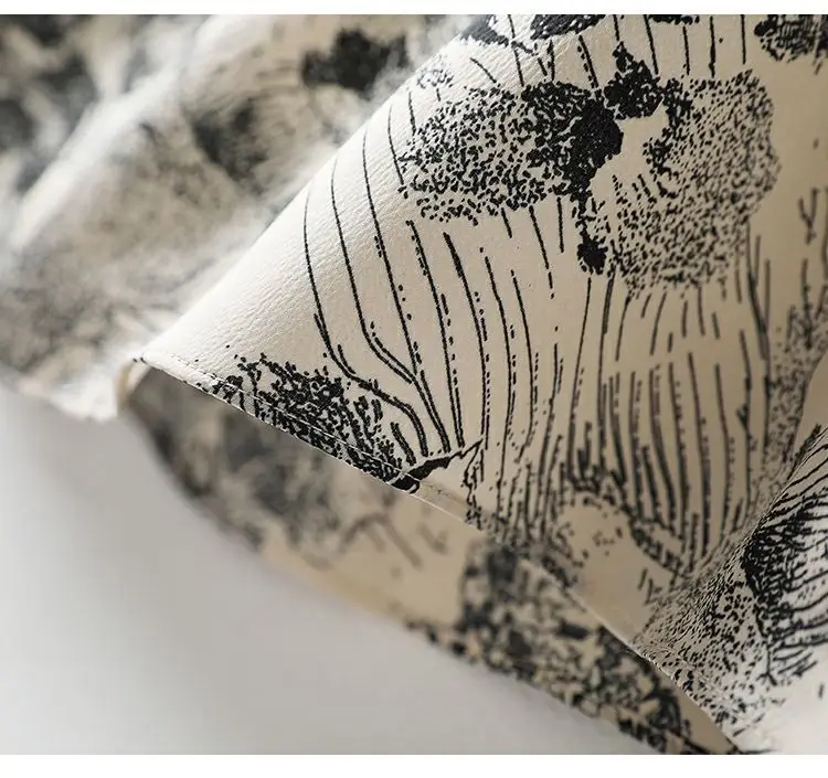 

Summer Autumn Women's Office Lady Ink Painting Skirt Female Elegant High Waist Skirts Fashion Vintage Printed Skirts For Women
