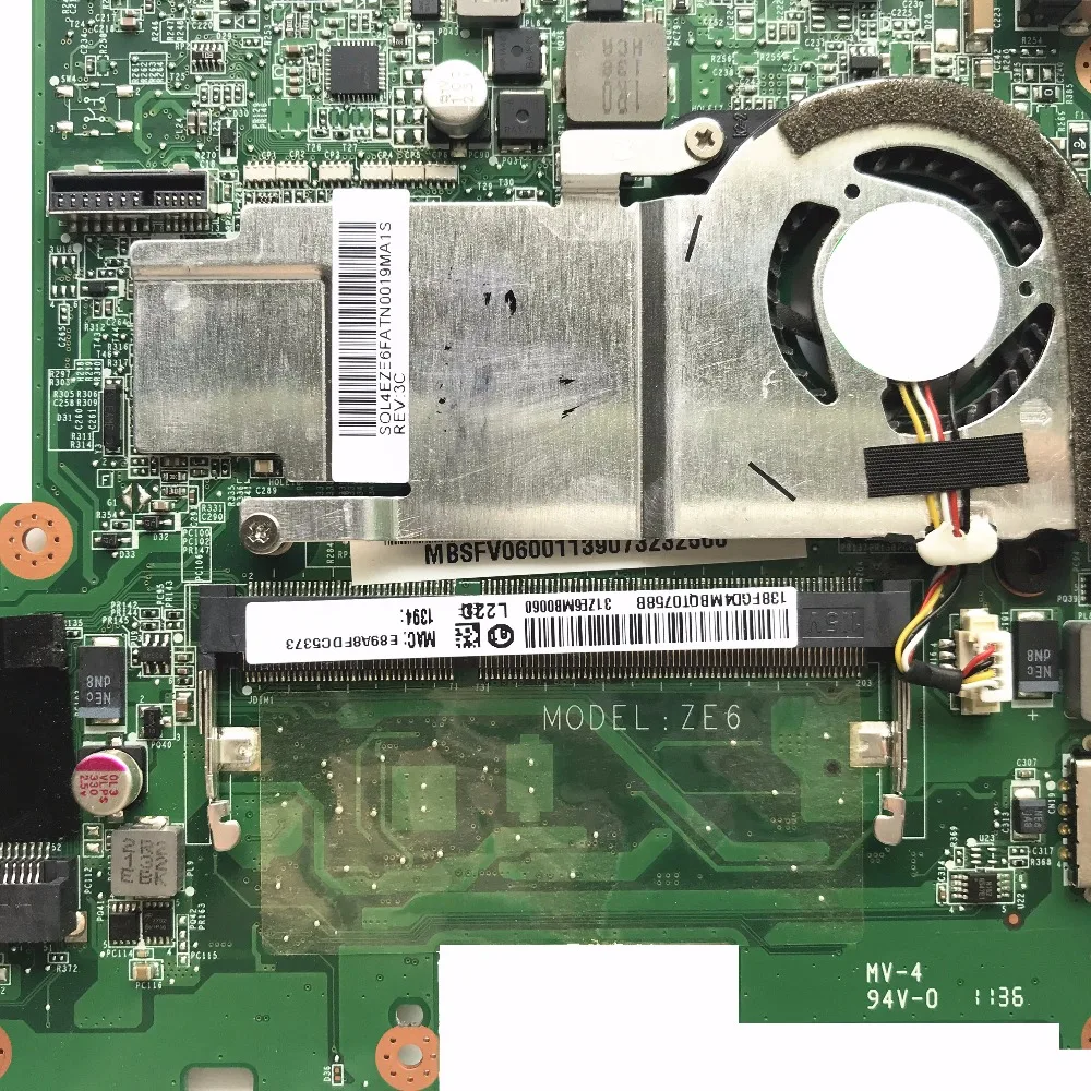 GD для ноутбука Acer Aspire D257 AOD257 материнская плата MBSFV06001 DA0ZE6MB6E0 с процессором N570