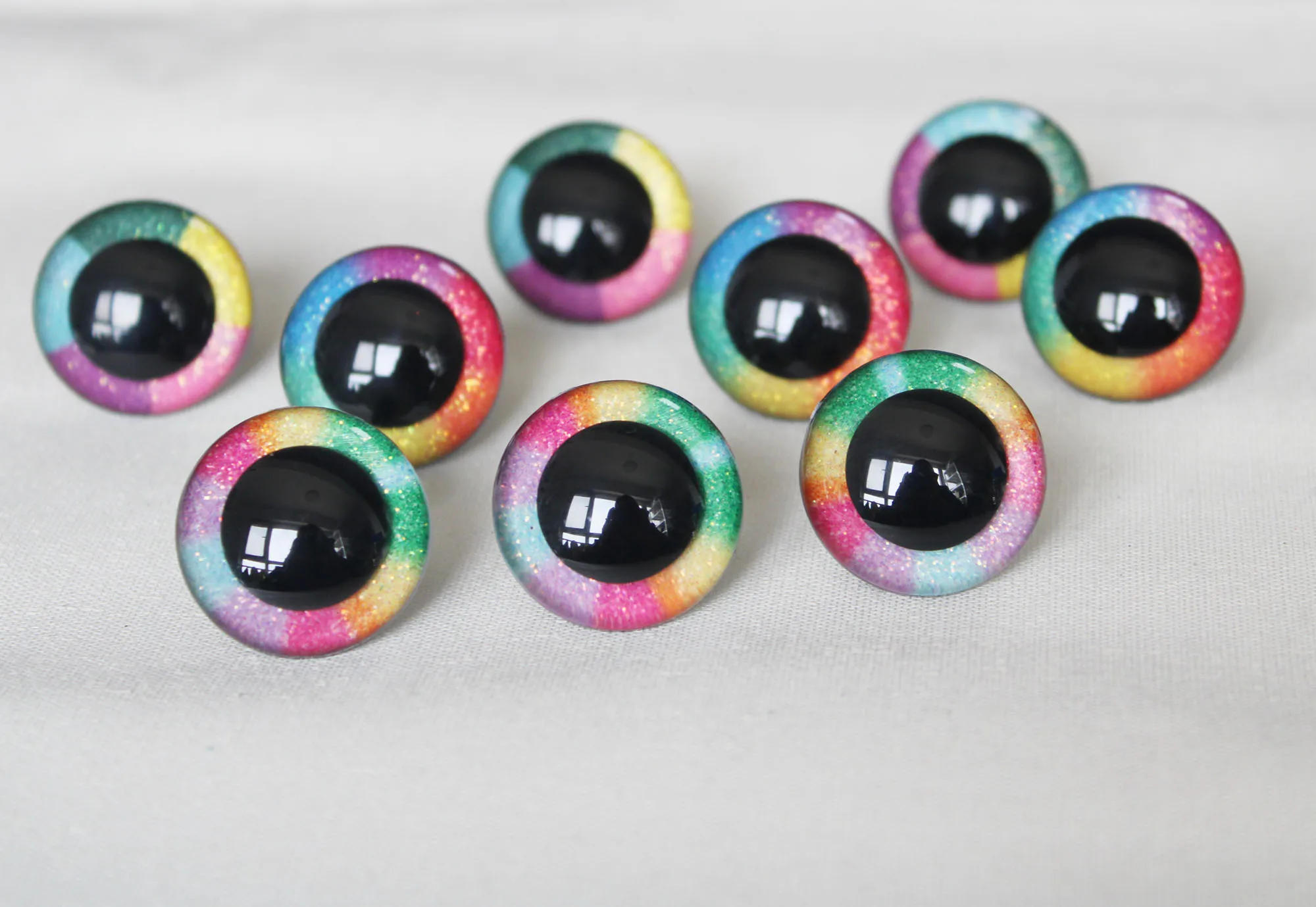 Юбки-пачки радужной расцветки глаза 14 мм-30 мм с блестками Круглый Прозрачные для