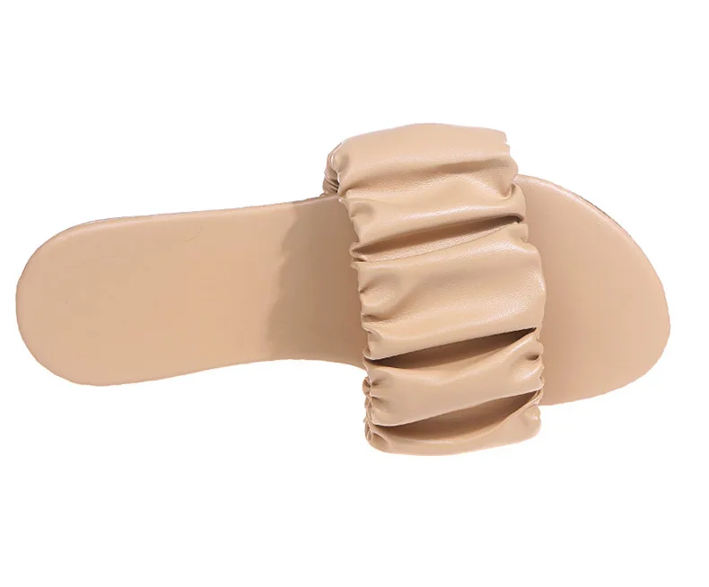 

Women Sandals 2021 New Summer Shoes Women Flat Sandals Plus Size Pleated Sandalias Mujer Flip Flops Casual Beach Slippers Female