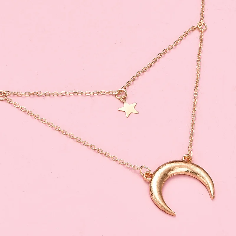 

Minimalist Star & Moon Pendant Necklace for Women Jewelry New Bijoux Statement Boho Necklaces Collier Fashion Dropshipping