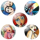 Фоторамка для западных девушек, стеклянные бусины для женщин 12-25 мм, Круглый купол для изготовления ювелирных изделий для двери ключа AL758