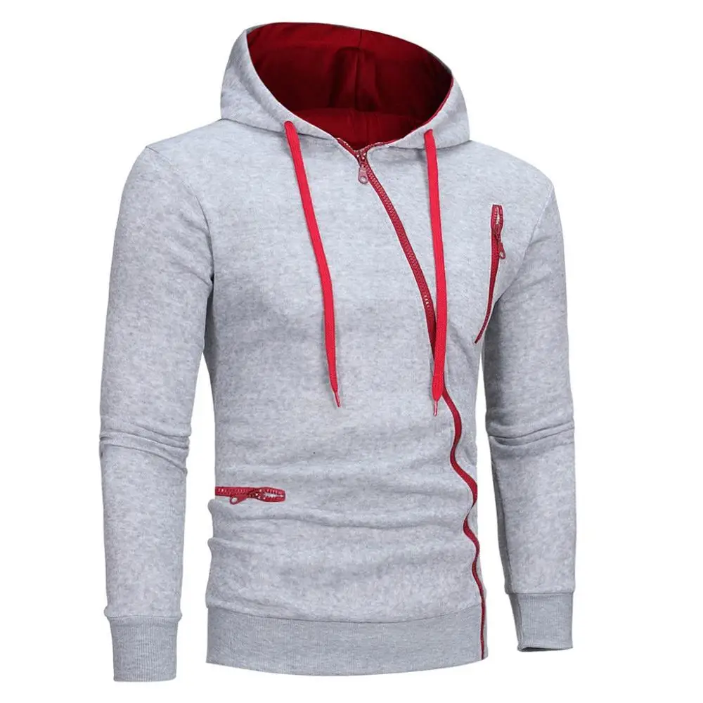 Мужская толстовка с капюшоном Повседневная однотонная Толстовка длинным