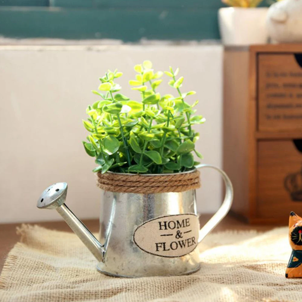 Винтажная металлическая ручная Лейка для полива цветов домашний декор