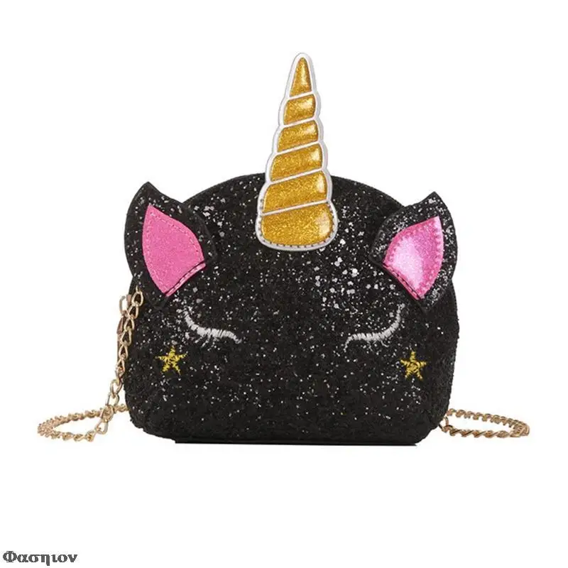 Рюкзак женский из ПУ кожи с блестками и единорогом | Багаж сумки