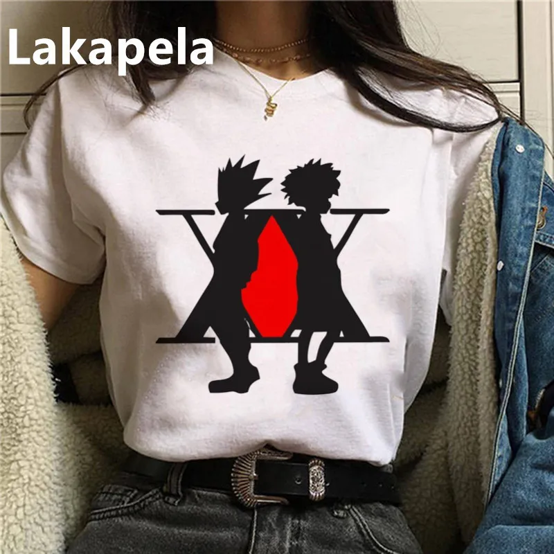 Hunter X футболка в стиле Харадзюку женская с коротким рукавом и круглым вырезом |