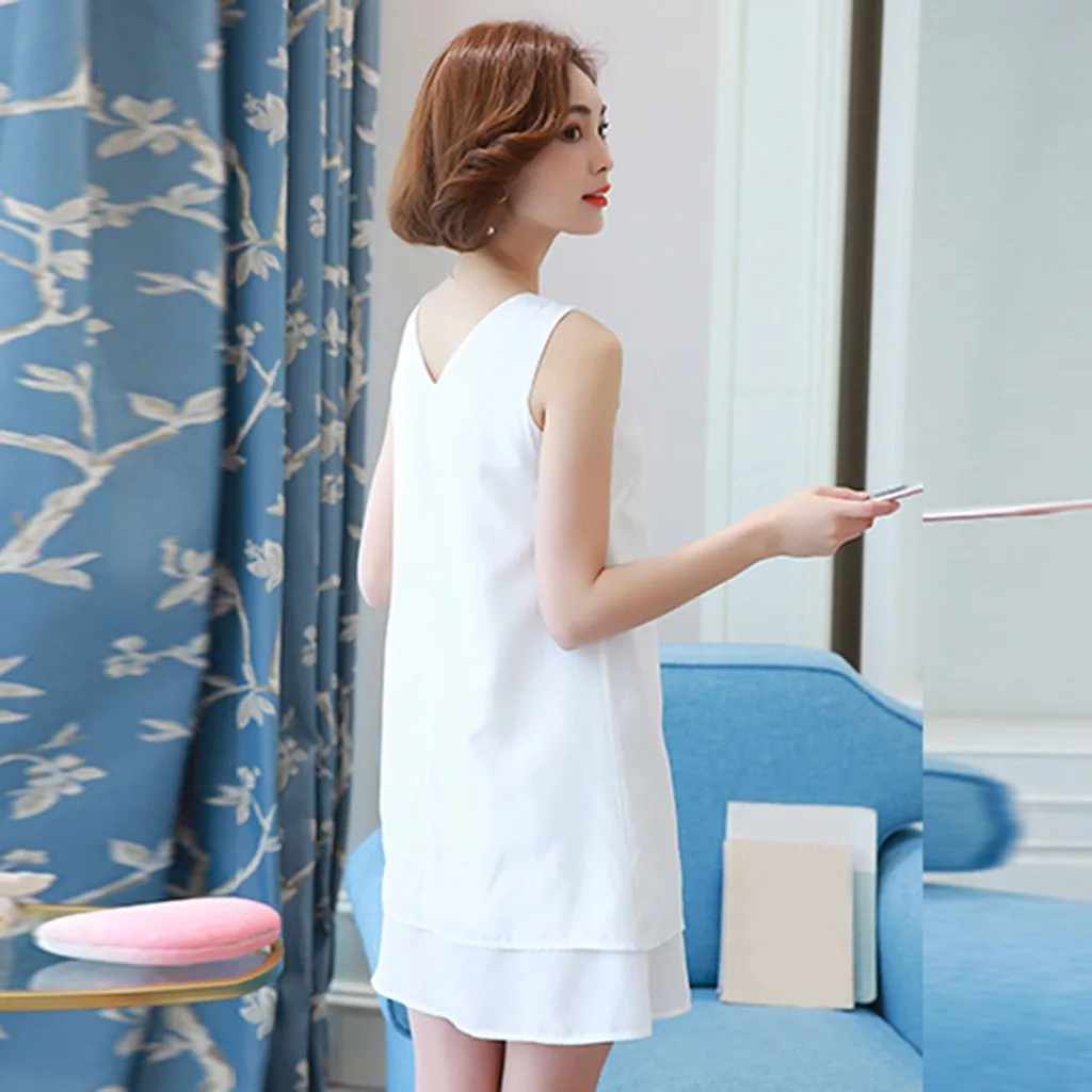 2020 летние свободные платья на бретелях однотонное Хлопковое платье без рукавов