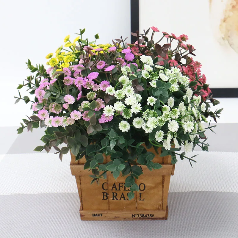 1 букет поддельные растения маленькие цветы головы DIY Gypsophila имитация