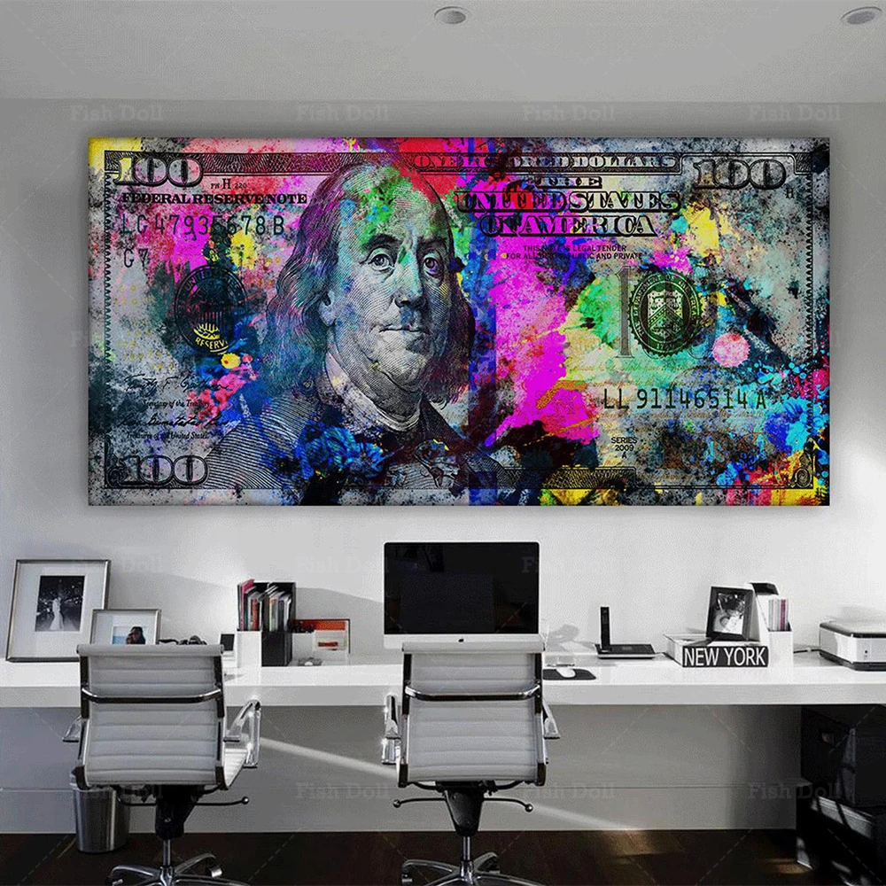 Wall Art Home Decor холст картины утки из мультфильма 100 доллар Скрудж плакат печать на