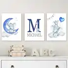 Алмазная живопись 5D с именем на заказ, 26 букв, настенное украшение, алмазная вышивка сделай сам, украшение для детской комнаты