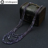 wishspace multi layer crystal sweater chain handmade beaded necklace jewelry fashionable woman dress to wear