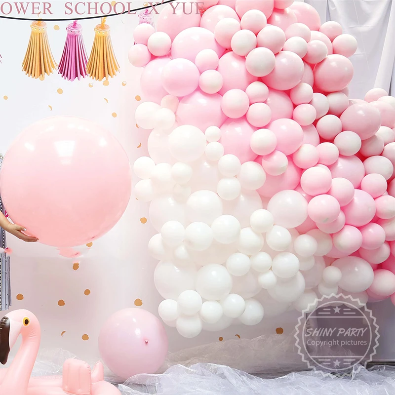Rosa Weiß Runde Latex Ballons Jahrestag kinder Geburtstag Party Dekoration Hochzeit Site-Layout Baby