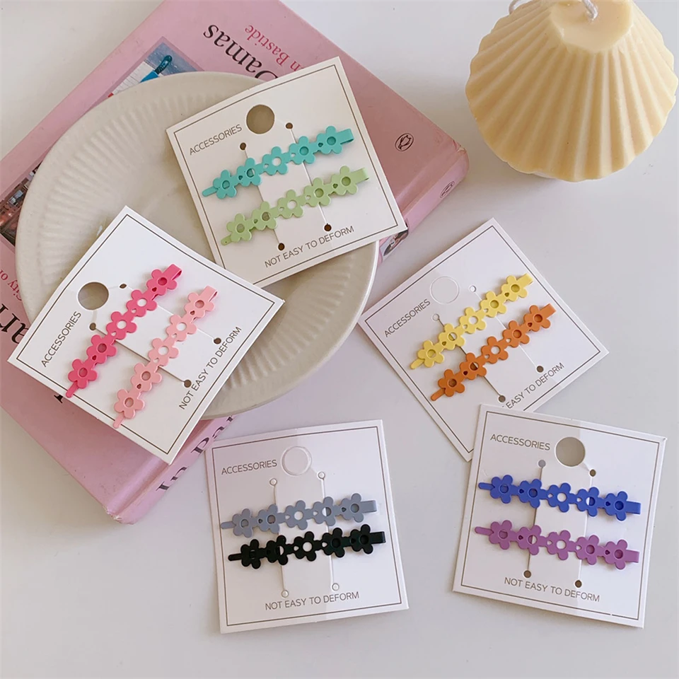 

Корейские милые новые продажи женские аксессуары для волос металлические заколки для волос с цветами головной убор для девочек заколка для...