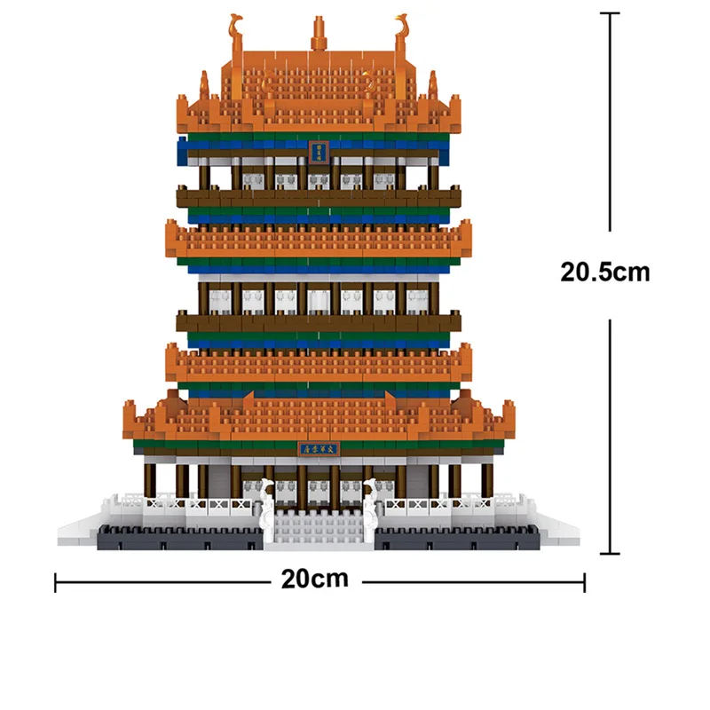 

LZ8009 Guanque tower Chinese World Famous Buildings Diamond particles model building block toy for children gifts