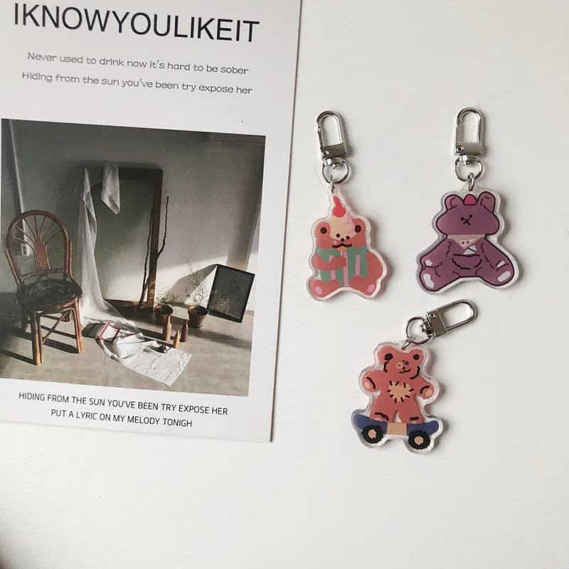 Милый медведь очаровательный аксессуар для сумок Мультяшные брелоки девочек