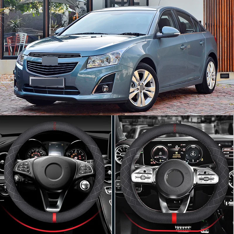 

Black Suede Anti-Skid Wear-Resistant Steering Wheel Cover For Chevrolet Cruze Cavalier Equinox Malibu XL Car Interior Decoration