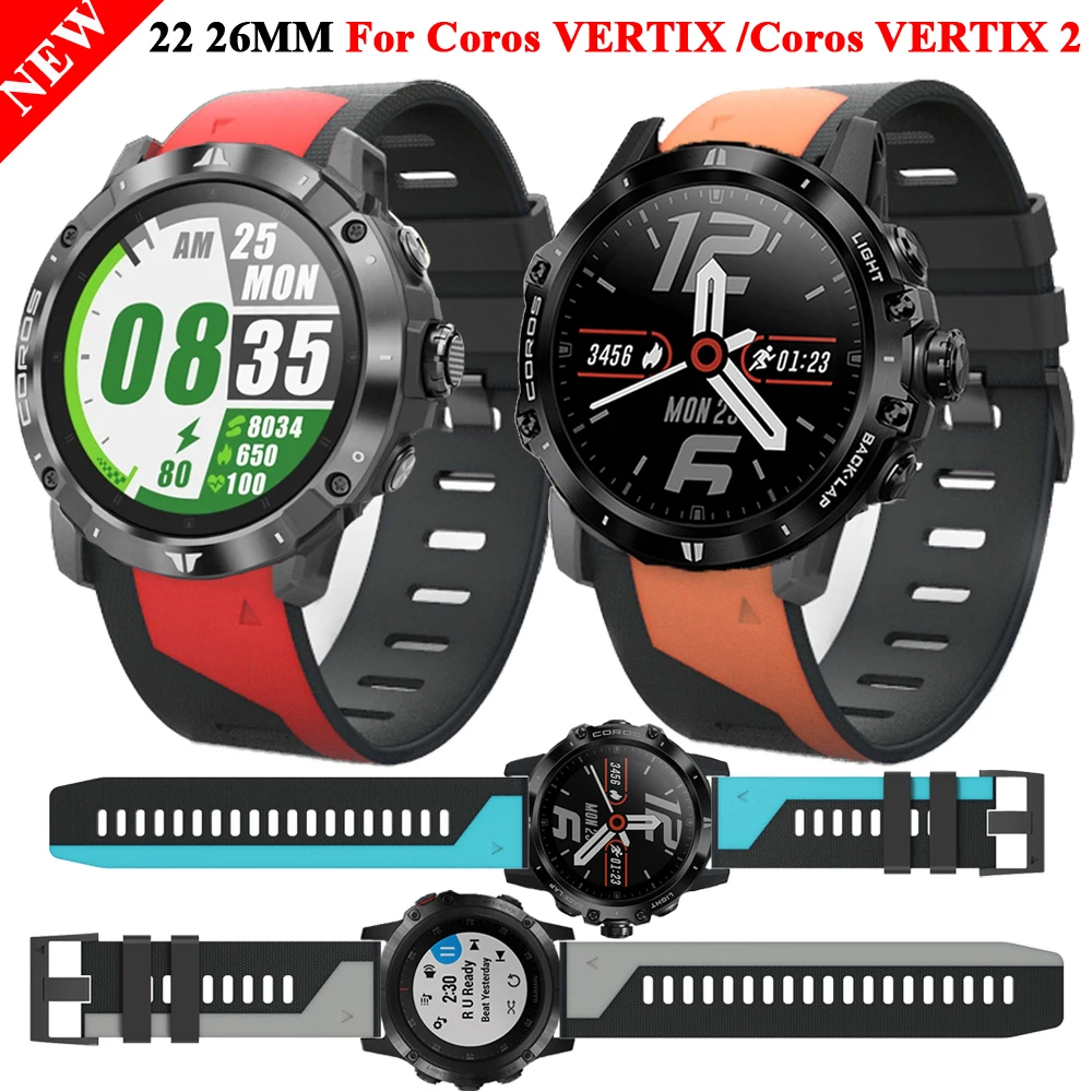 

2022 Watchbands Straps For COROS VERTIX 2 VERTIX2 Silicone Watch Band 22 26mm COROS VERTIX Release Quick EasyFit Bracelet Correa