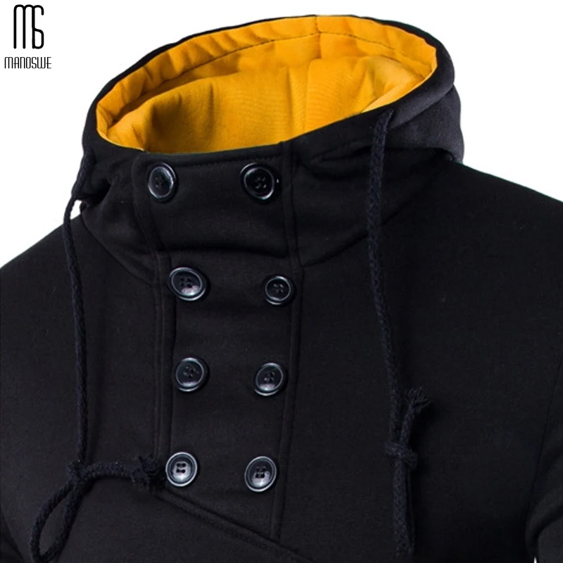 Manoswe/зимняя модная мужская толстовка с капюшоном Повседневная флисовая куртка