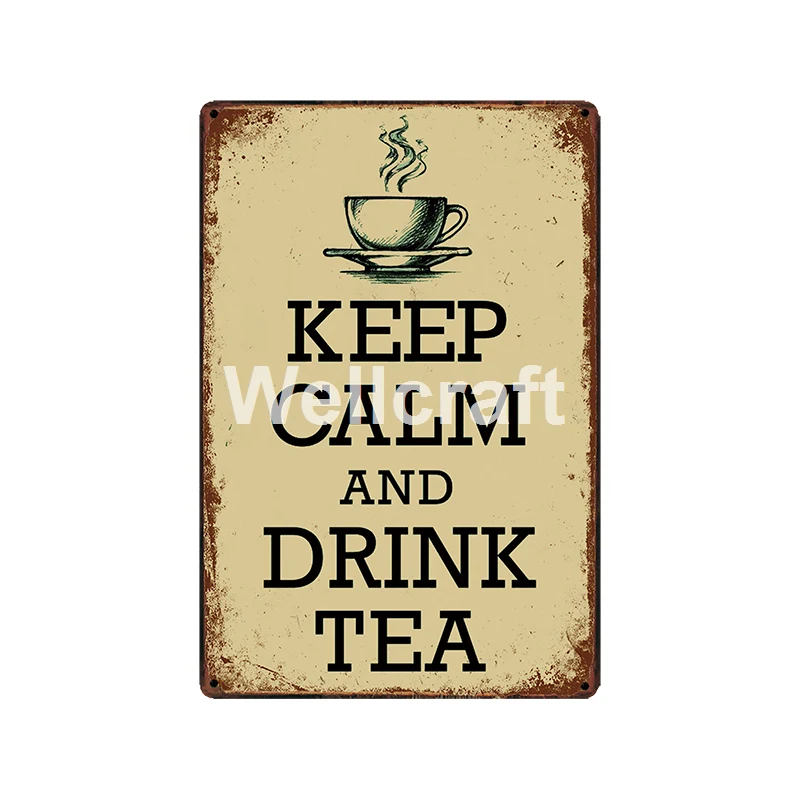 [WellCraft] чайная надпись &quotKEEP CALM&quot кофейный баскетбольный повар на металлической