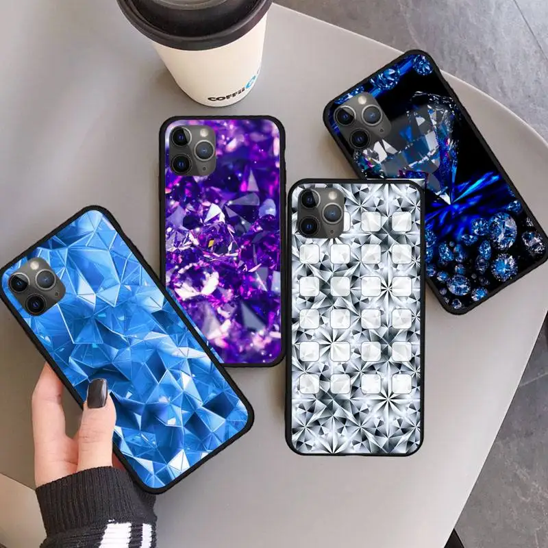 

Diamond pattern painted bling Phone Case for iPhone 11 12 pro XS MAX 8 7 6 6S Plus X 5S SE 2020 XR mini