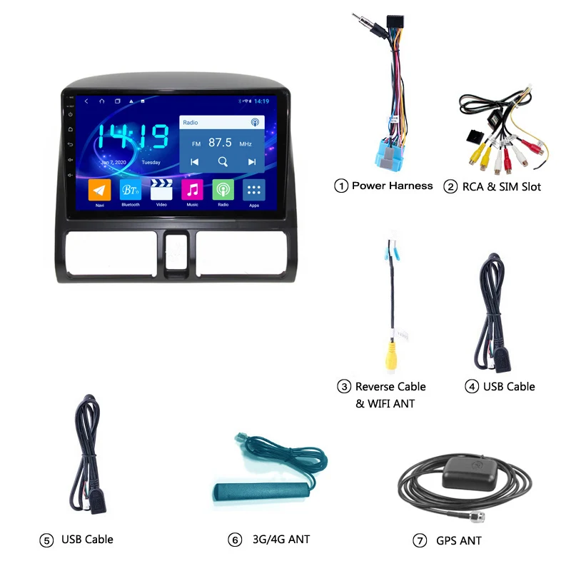 

4G+64G CarPlay For Honda CR-V CRV 2001 - 2006 Car Radio Multimedia Video Player Navigation GPS Android 10 DVD