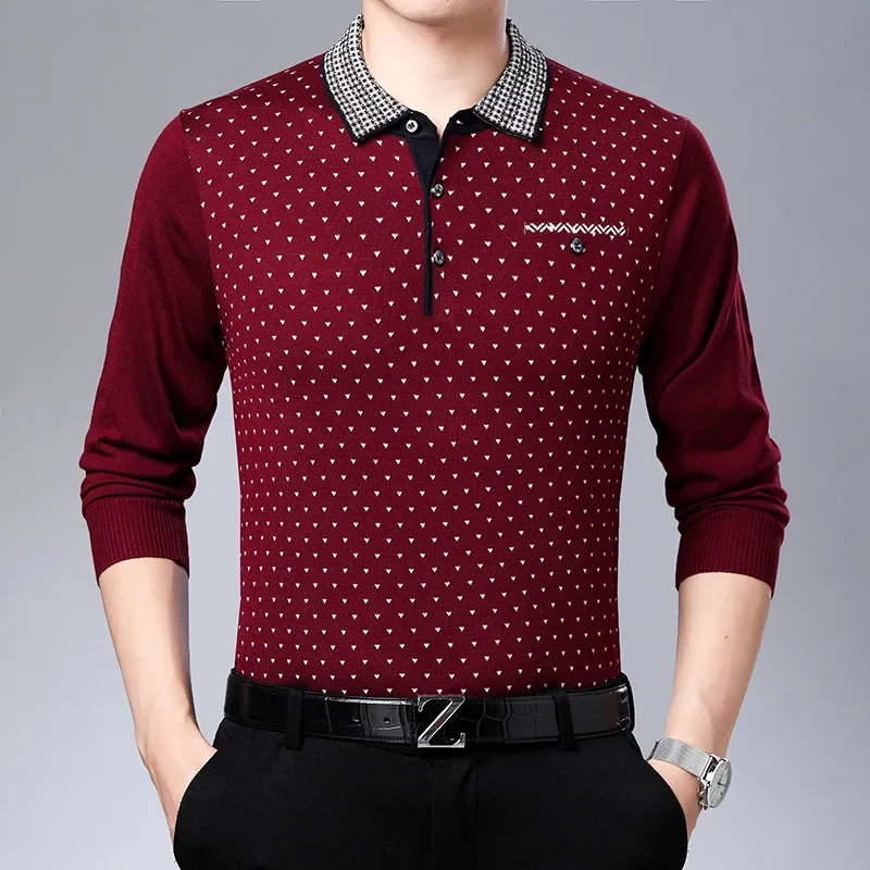 Брендовые свитера поло для мужчин осень зима пуловер вязаный свитер s Точка
