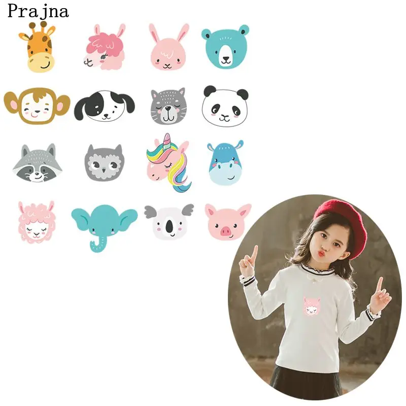 Наклейки Prajna с мультяшными животными наклейки утюгом для одежды нашивка милой