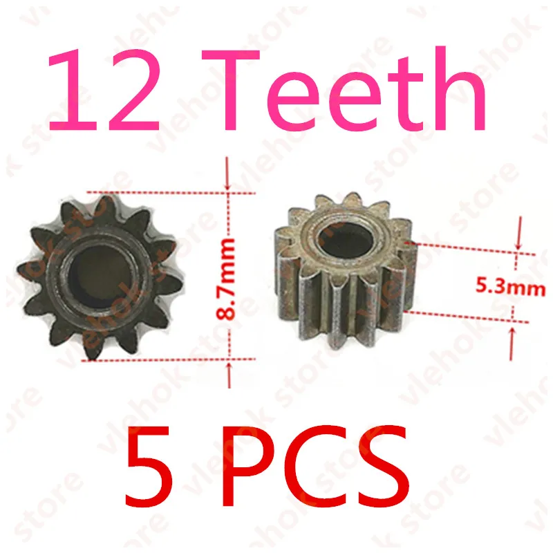 12 Teeth 5PCS Шестерня 9 T 10T 11T 12T 13T 15T 19 T 24T для RS550 BOSCH MAKITA DEWALT HITACHI Milwaukee WORX RS-550 мотор 9 10 11 12 13 15 19 зубьев - Цвет: 12 Teeth 5PCS