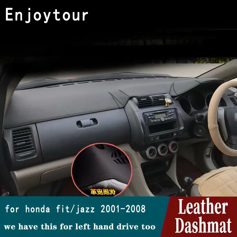 Коврик для приборной панели кожаный Honda Jazz Fit G1 2002 2003 2004 2005 2006 2007|Автомобильные