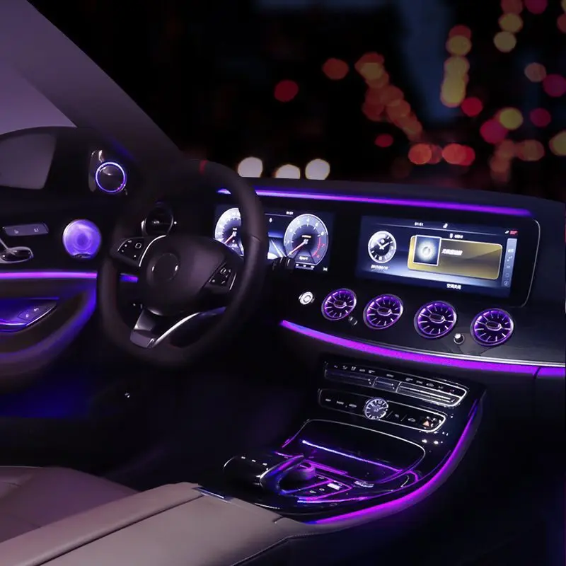 

LED Air Outlet For Mercedes Benz C Class W205 2015-2019 Interior Front Console Air Condition AC Vent Outlet Turbo Style Replace