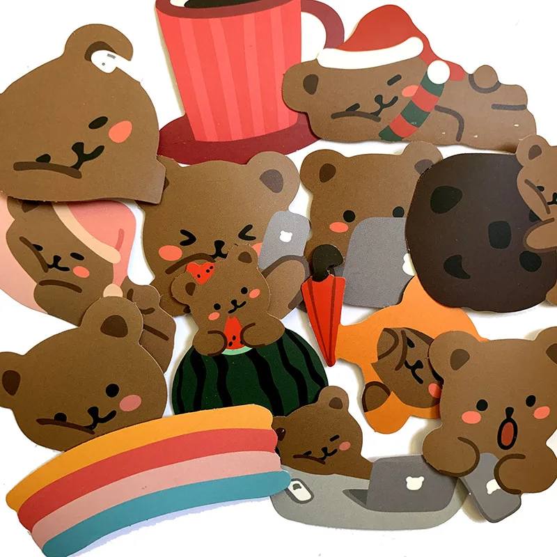 TD ZW 60 шт. с декором в виде маленькой милой наклейки &quotмедведь&quot для чемодан