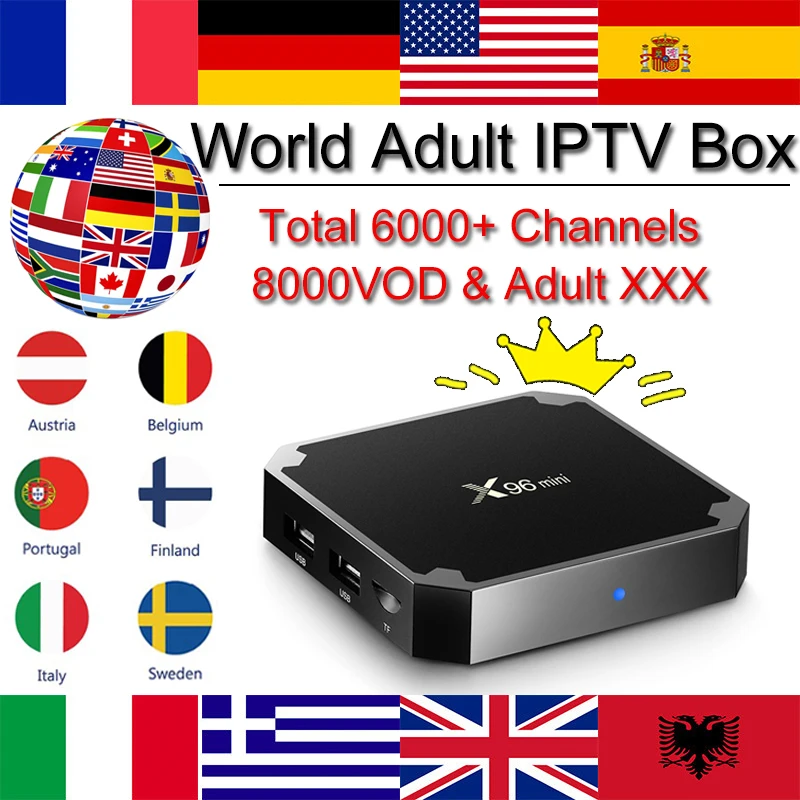 World IP tv X96 Mini Android 7,1 tv Box 6000 Live 8000 vod взрослый Европейский, арабский, французский США немецкий Ip tv m3u Smart tv set top box