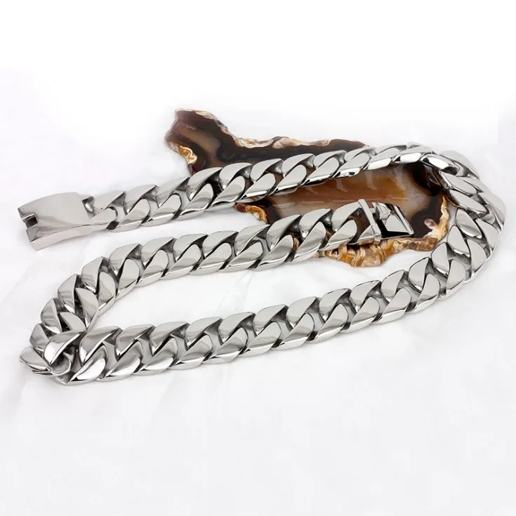 Ожерелье из кубинской панцирной цепи нержавеющей стали 316L 24 мм | Украшения и