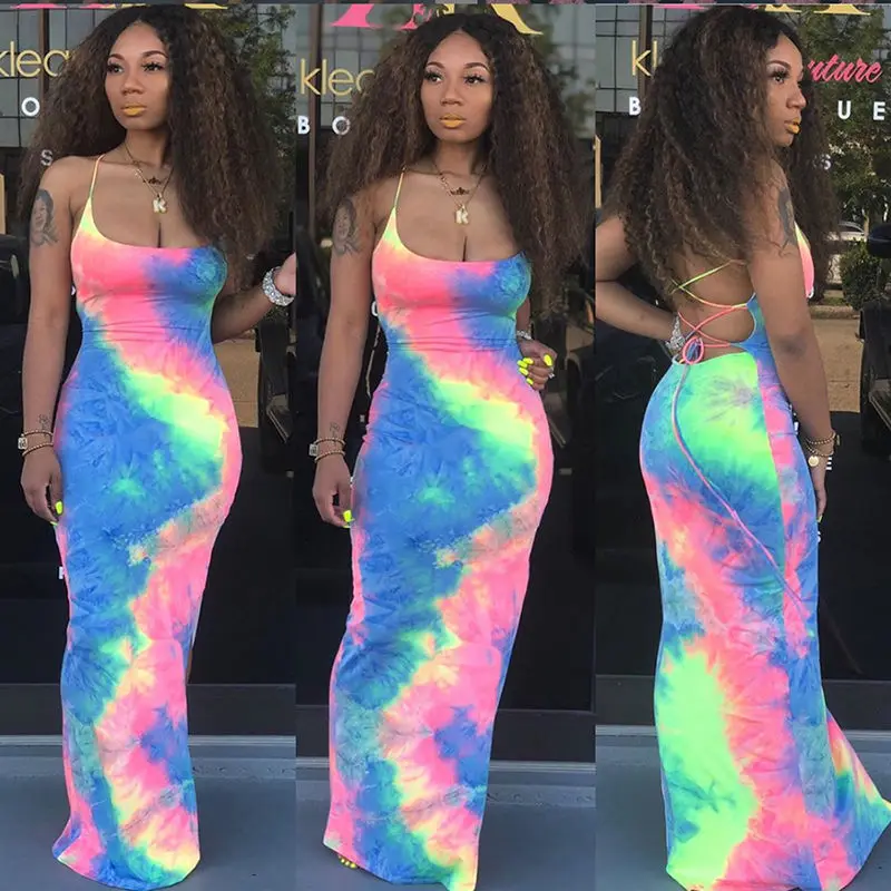

New Women 's Halter Dress Sexy Backless Slim Fashion European and American Style 2021 Summer Female Chiffon Sleeveless Skirt