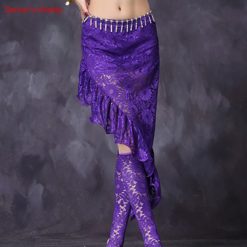 New Hot-Sale Professional Belly Dance Skirt Sexy Lace edge Skirt Irregular for Women Long Skirt bellydance costume egyptian