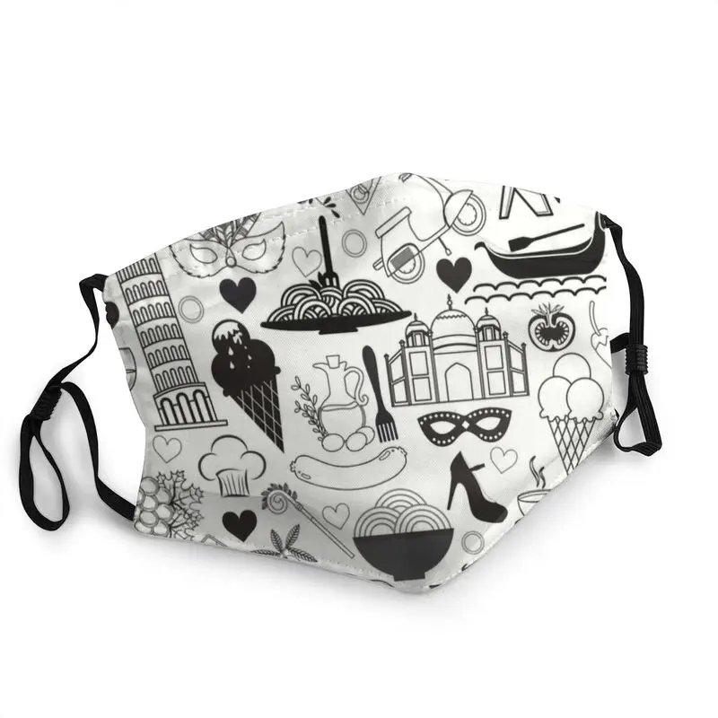 

Italy Icon Pattern Reusable Adult Mouth Face Mask Italian Anti Dust Haze Protection Cover Respirator Mouth-Muffle